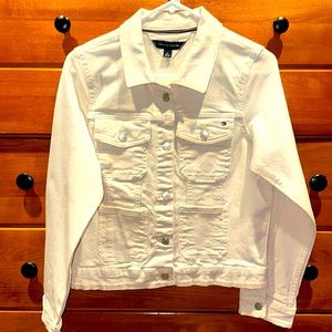 NWOT Tommy Hilfiger Off White Cropped Jean Jacket Never Worn Sz M